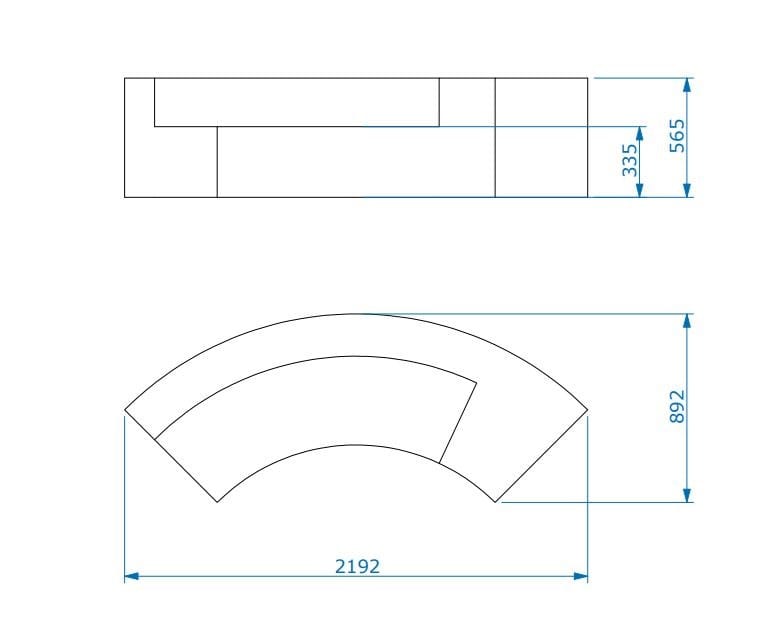 Модульная скамья из пены QM со спинкой Quinze & Milan Осака ARCH-00000962 - Вид №5