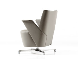 Кожаное кресло с капитонными спицами