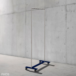 GWT2-BPB Шкаф на колесиках с 12 крючками для одежды, основание: синее. PHOS