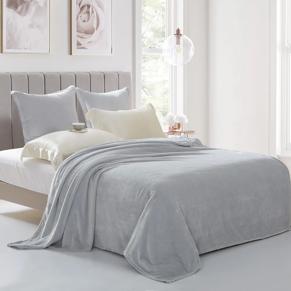 Плед Orel 140x200 см велсофт цвет светло-серый СТОЛИЦА ТЕКСТИЛЯ STLM-2121783 - Вид №3