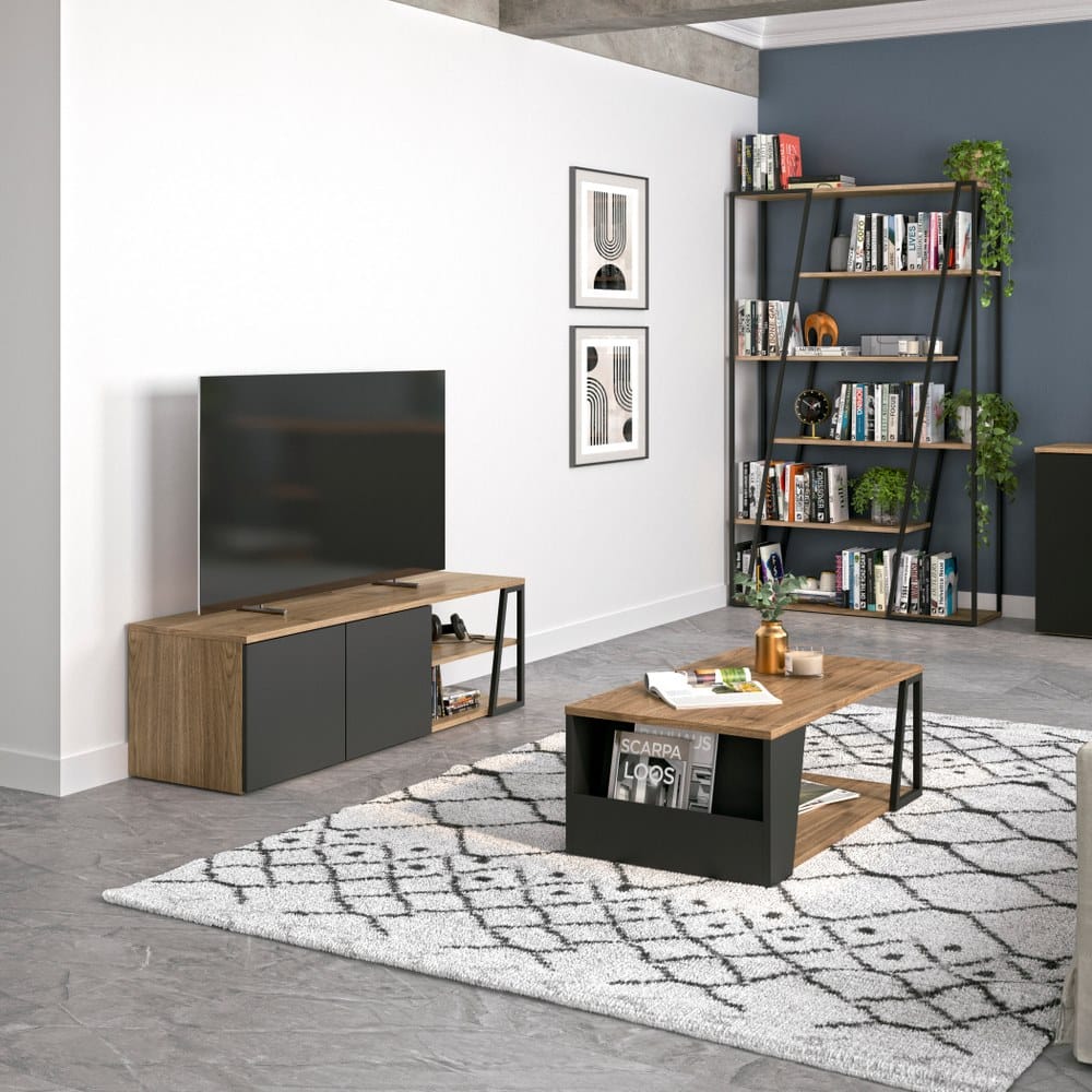 Низкий деревянный журнальный столик с журнальной стойкой TemaHome Albi ARCH-00099204 - Вид №2