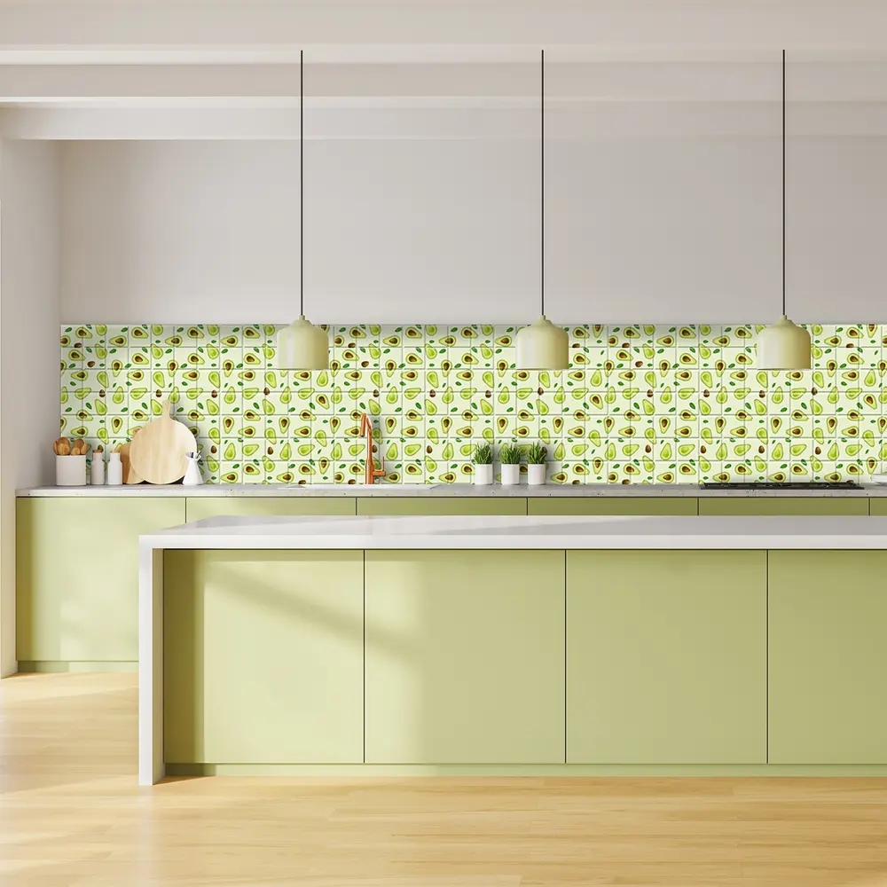 Листовая панель ПВХ Авокадо зеленый 960x480x3 мм 0.47 м² Santreyd STLM-2101202 - Вид №3