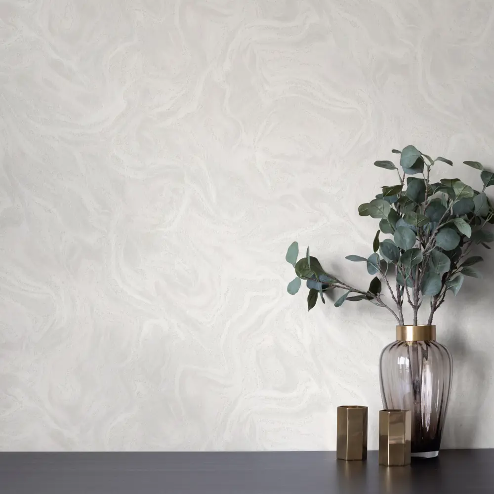 Обои флизелиновые Wallsecret Fluid светло-серые 8818-25 STLM-2059606 - Вид №2