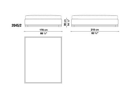Двуспальная кровать для хранения ткани с мягким изголовьем Maxalto Bauci ARCH-00140537 - Вид №1