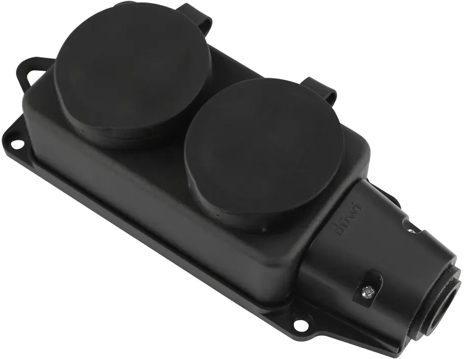Колодка каучуковая Duwi для удлинителя с 2 розетками и защитой IP44 86245664