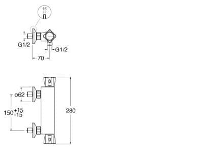 Термостатический смеситель для душа на открытом воздухе CRISTINA Rubinetterie Термостатические смесители-Shower &amp ARCH-00104065 - Вид №1