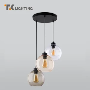 Светильник подвесной со стеклянными плафонами TK Lighting 2831 Cubus 3 лампы 12 м² цвет прозрачный/черный