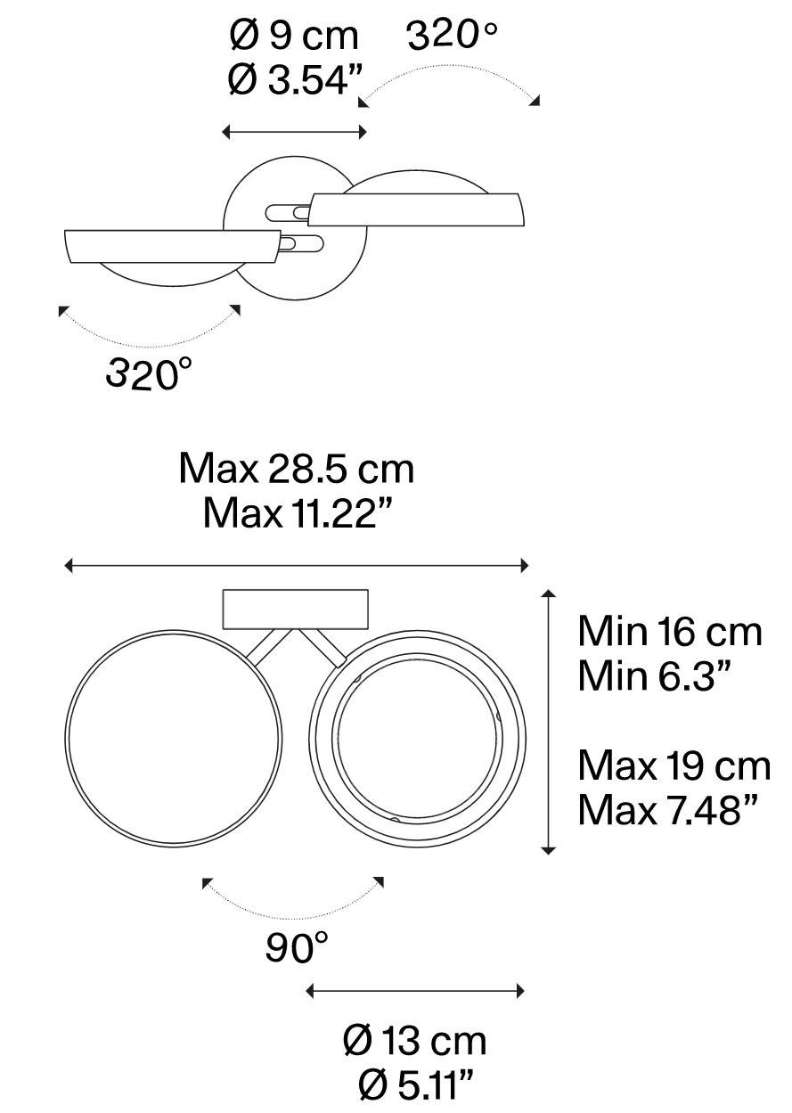Алюминиевый регулируемый светодиодный настенный светильник Lodes ARCH-00010442 - Вид №2