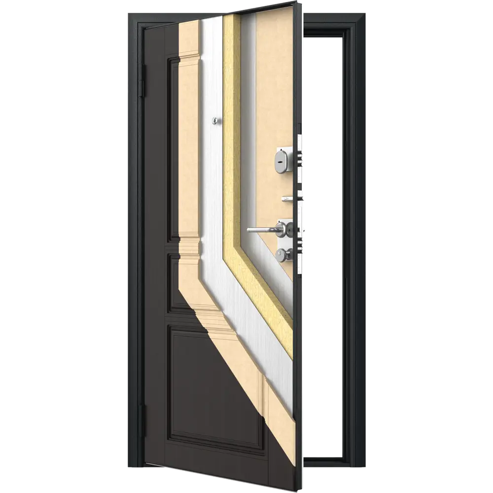 Дверь входная металлическая Премиум New 98x205 см левая венге с зеркалом DOORHAN STLM-2187440 - Вид №2