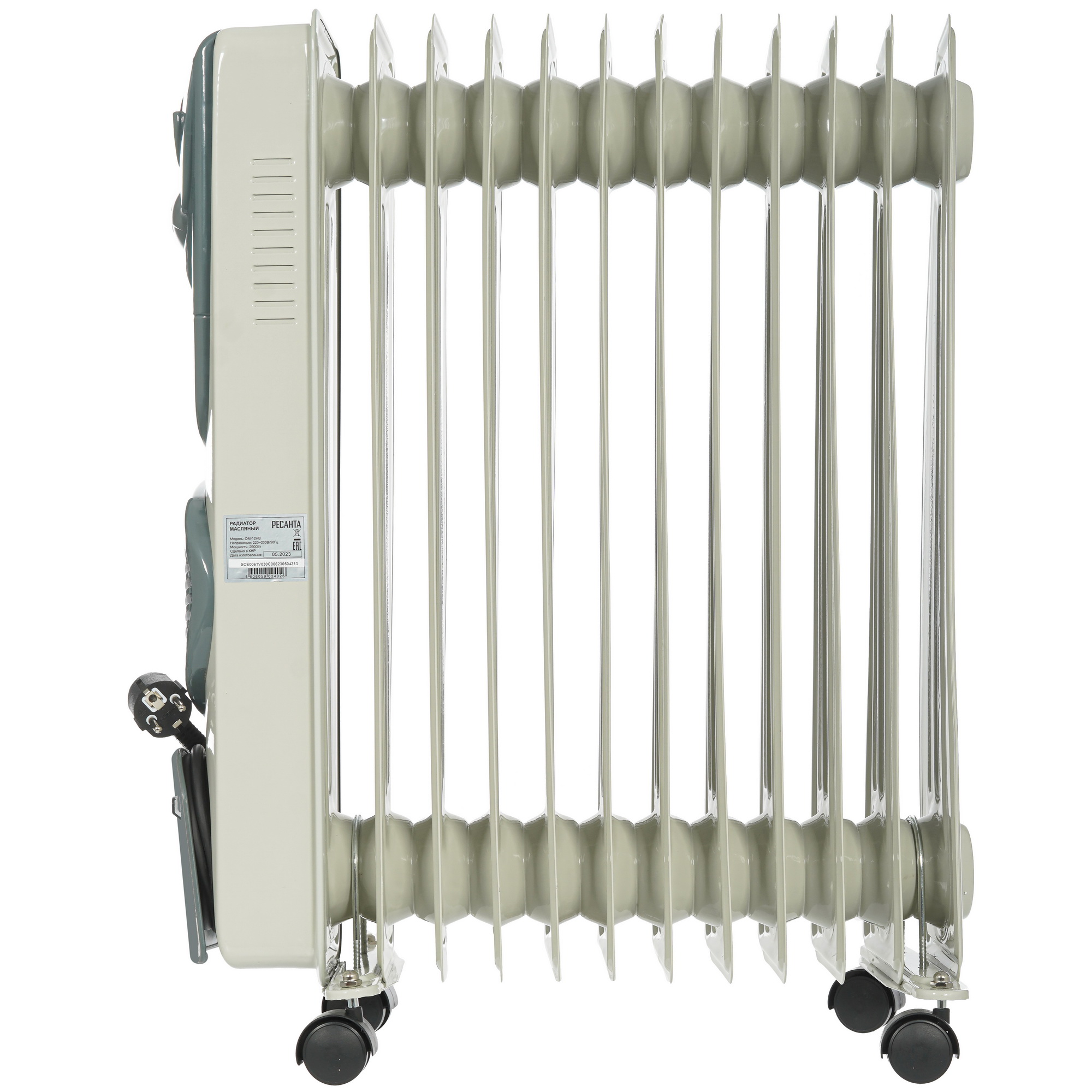 7999561 Масляный обогреватель Ресанта ОМ-12НВ белый STDN-0043671 - Вид №2