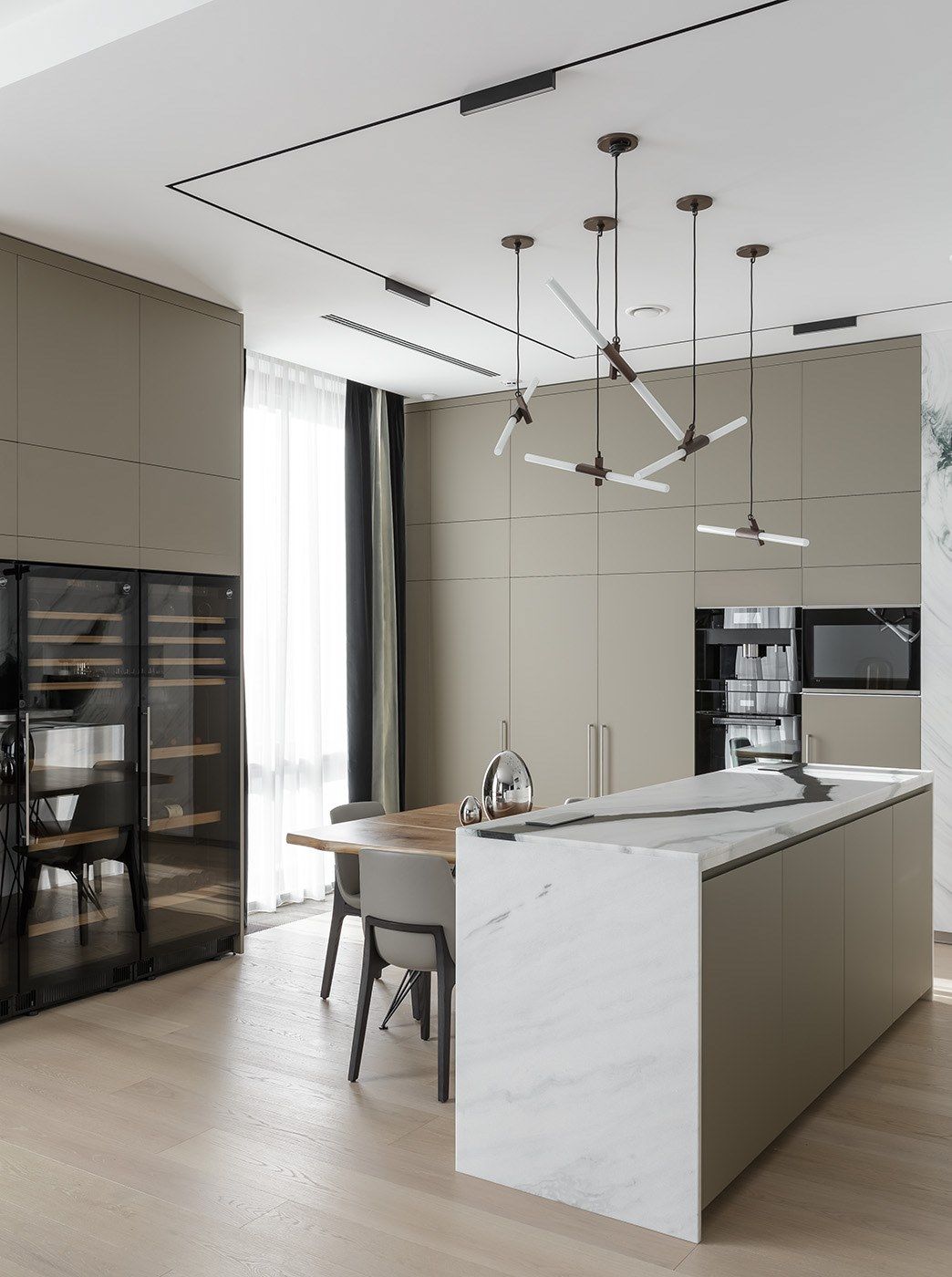 Кухня с трех сторон с островом и соседним столом TM Italia Cucine ARCH-00038339 - Вид №7