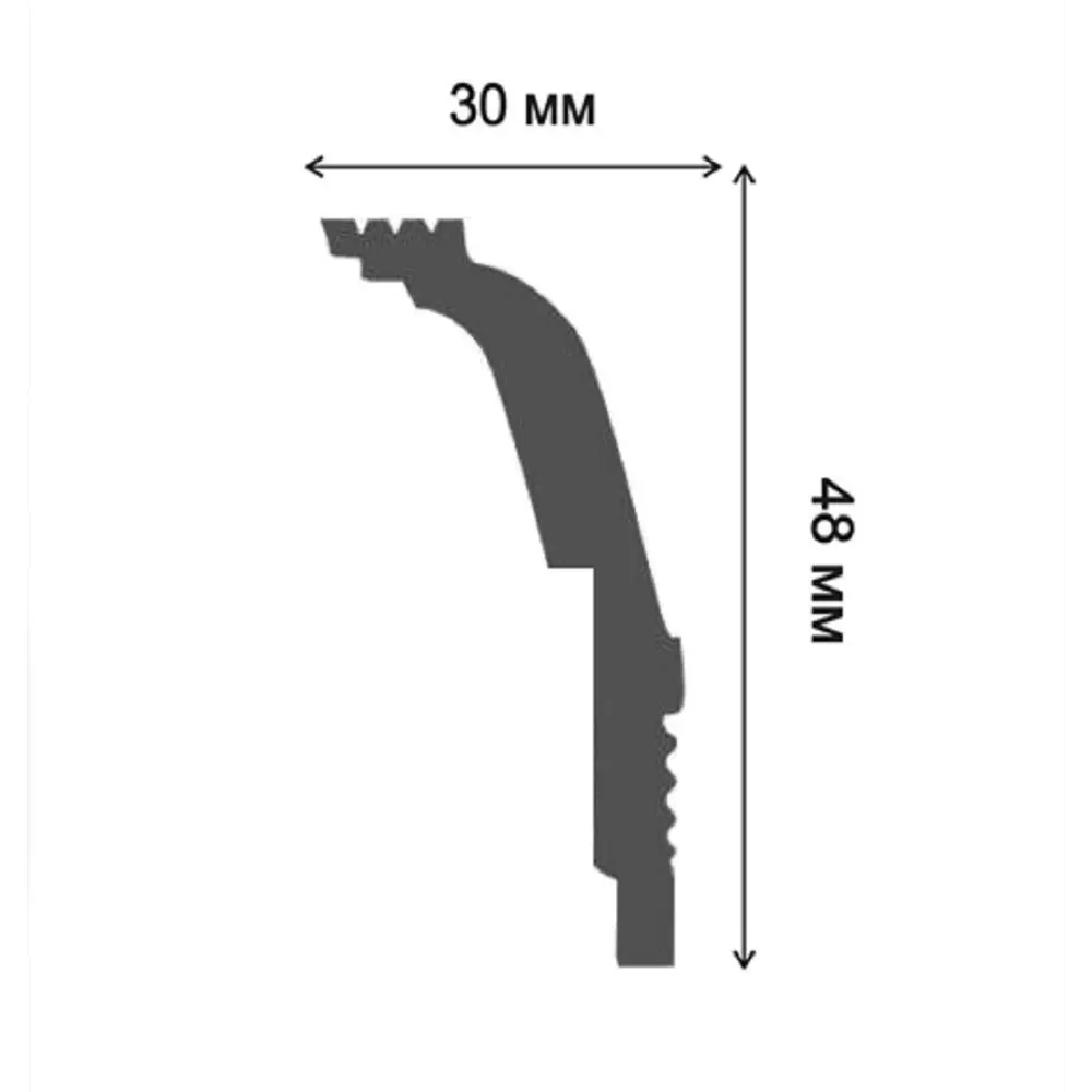 Плинтус потолочный полистирол R-4888 жемчужный 30x48x2000 мм 82929907 STLM-2040208 Santreyd  - Вид №2