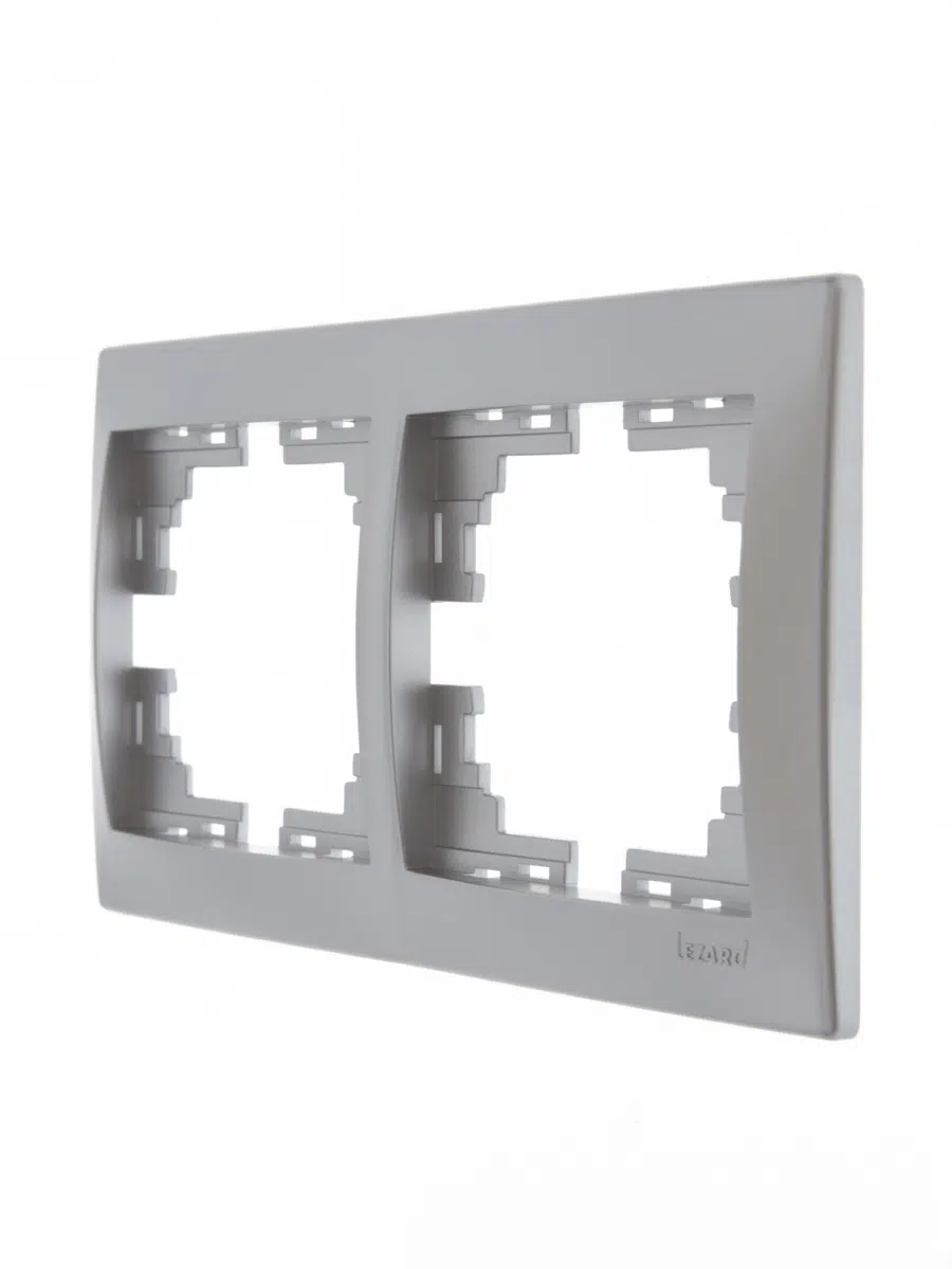 MIRA Рамка 2-ая горизонтальная серебро LEZARD 701-1010-147 - Вид №1