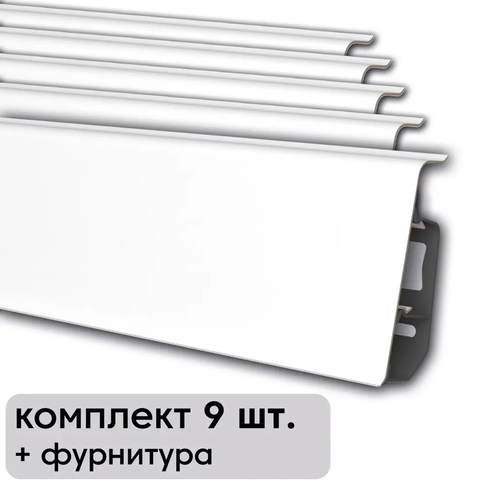 91357868 Плинтус напольный Scandy ПВХ 2100x26x71.5 см Белый (комплект) STLM-0891114