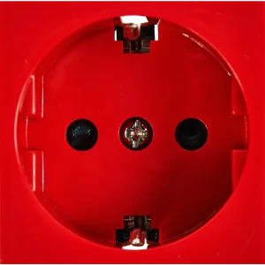LEXMAN Встраиваемая розетка с заземлением и защитными шторками, красная 88039819