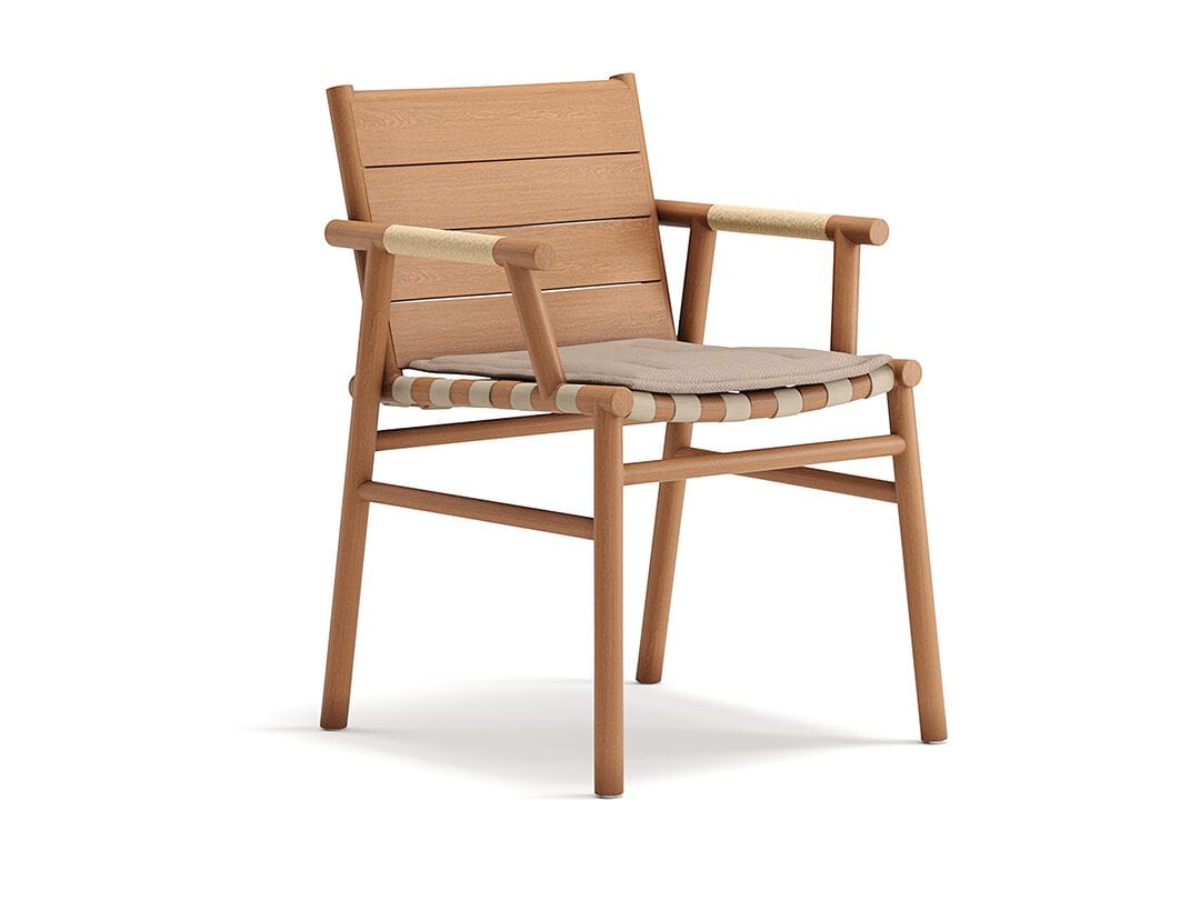 Стул для сада из тикового дерева с подлокотниками YAAZ Uz ARCH-00131019 - Вид №3