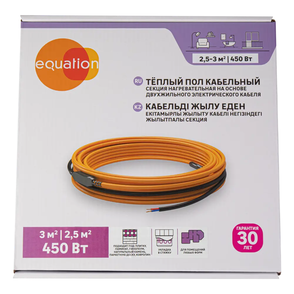 Нагревательный кабель для теплого пола Equation 25 м 450 Вт STLM-2199627 - Вид №4