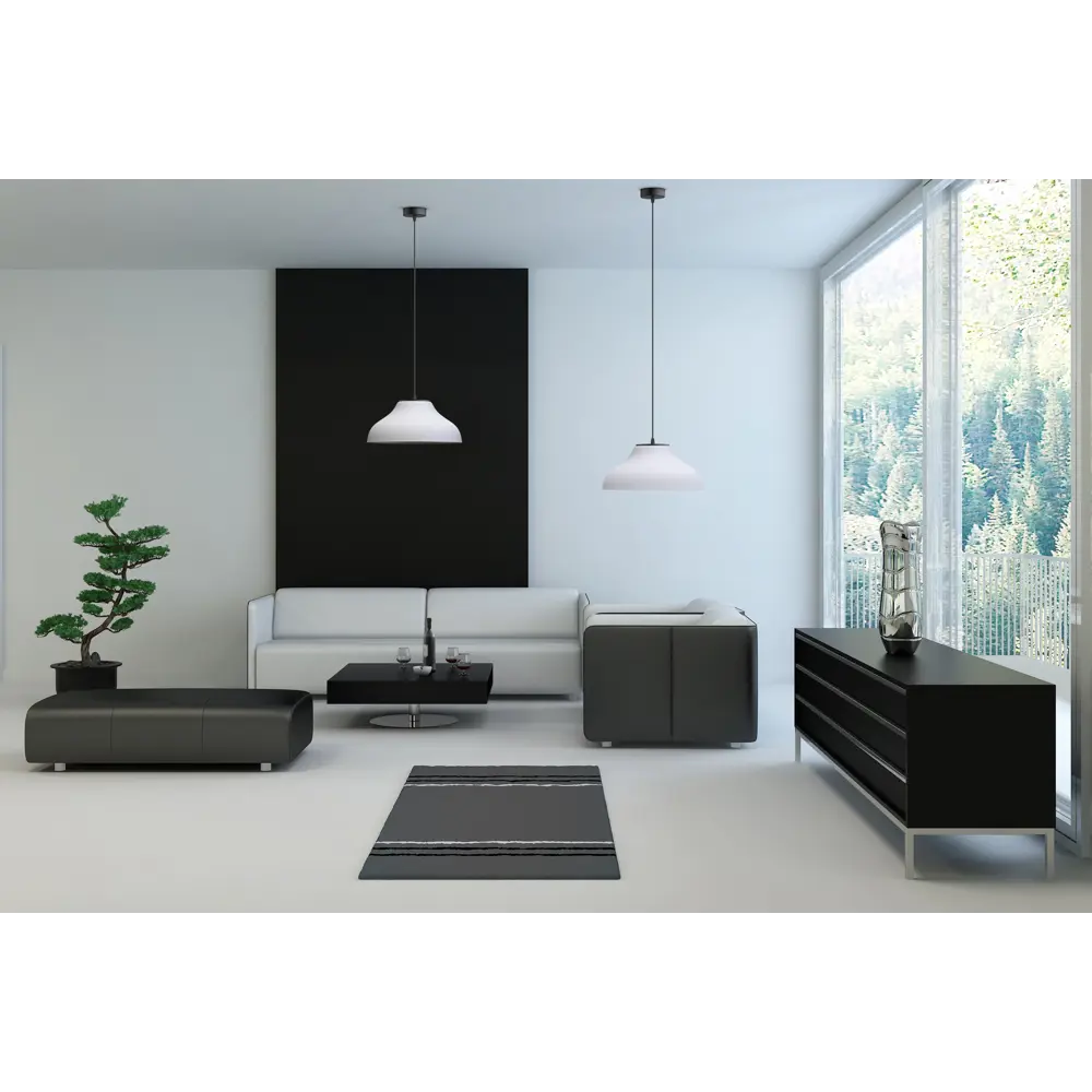 Светильник подвесной, 1 лампа, 6 м², цвет чёрный/белый ЛАБОРАТОРИЯ СВЕТА "33 ИДЕИ" STLM-2184702 - Вид №6