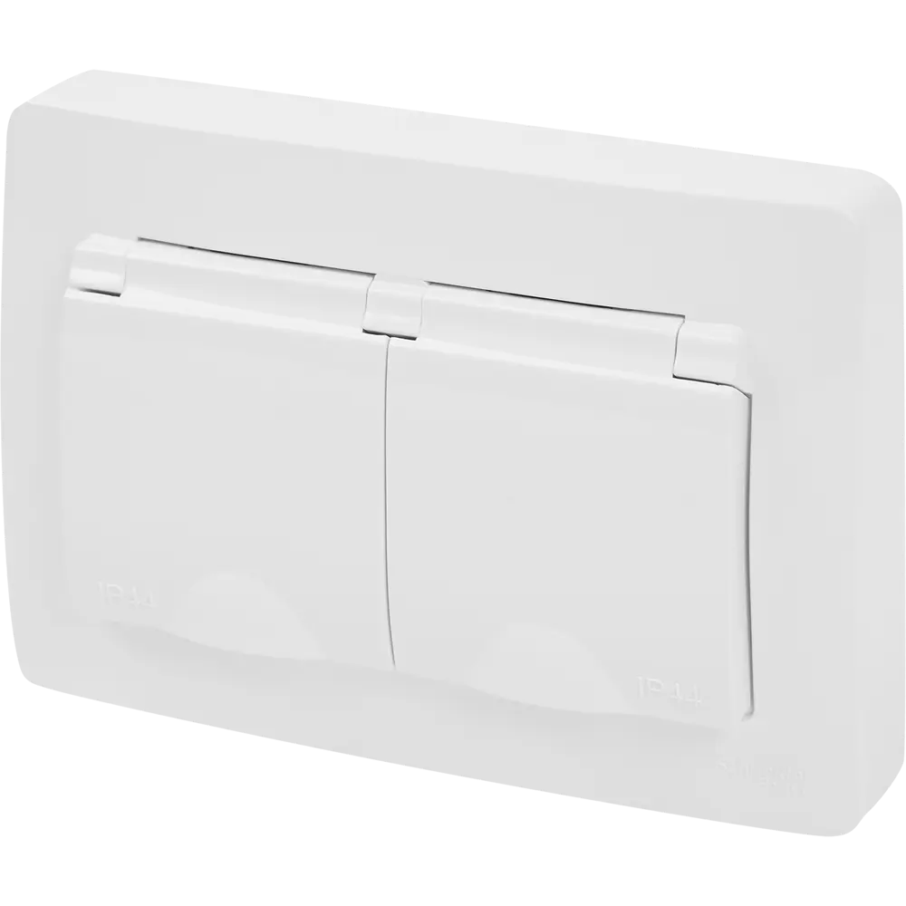 Розетка двойная встраиваемая Systeme Electric Blanca с крышкой 16 А IP44 цвет белый STLM-2149384 - Вид №1