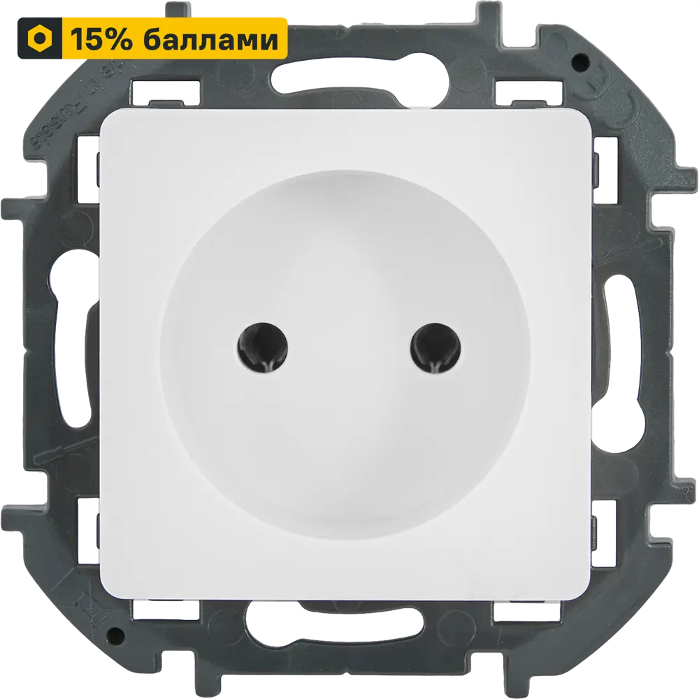 LEXMAN LILIAN - Розетка скрытого монтажа без заземления, белая 86761379