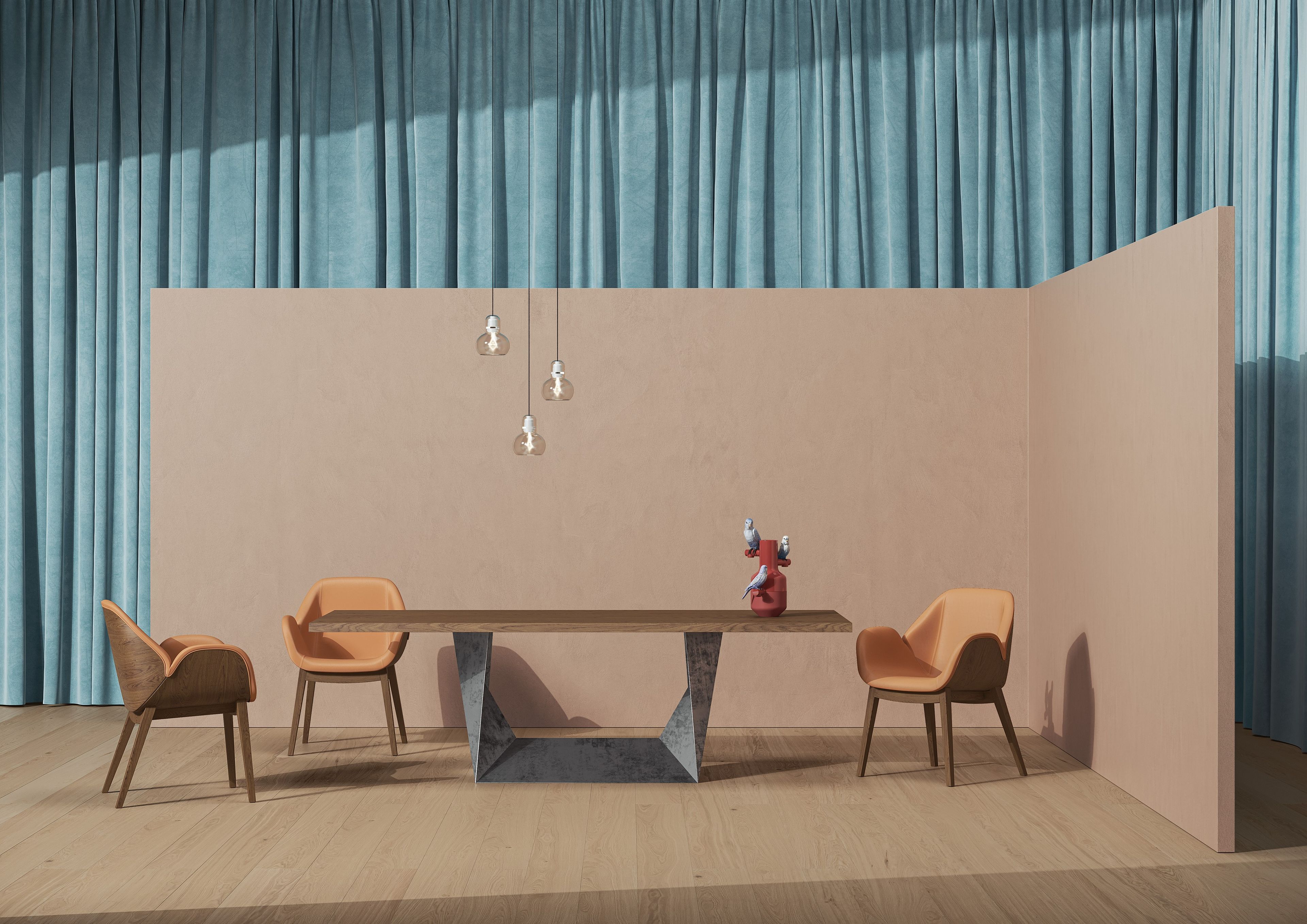 Стальной и деревянный стол ALMA DESIGN Клинт ARCH-00001681 - Вид №2