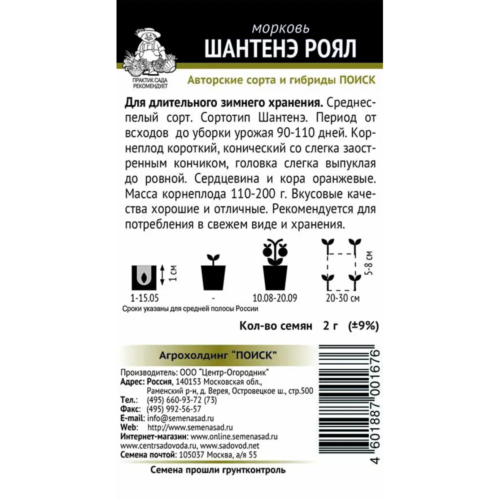 Семена Морковь Шантенэ Роял Поиск 83227435 STLM-2136131  - Вид №1
