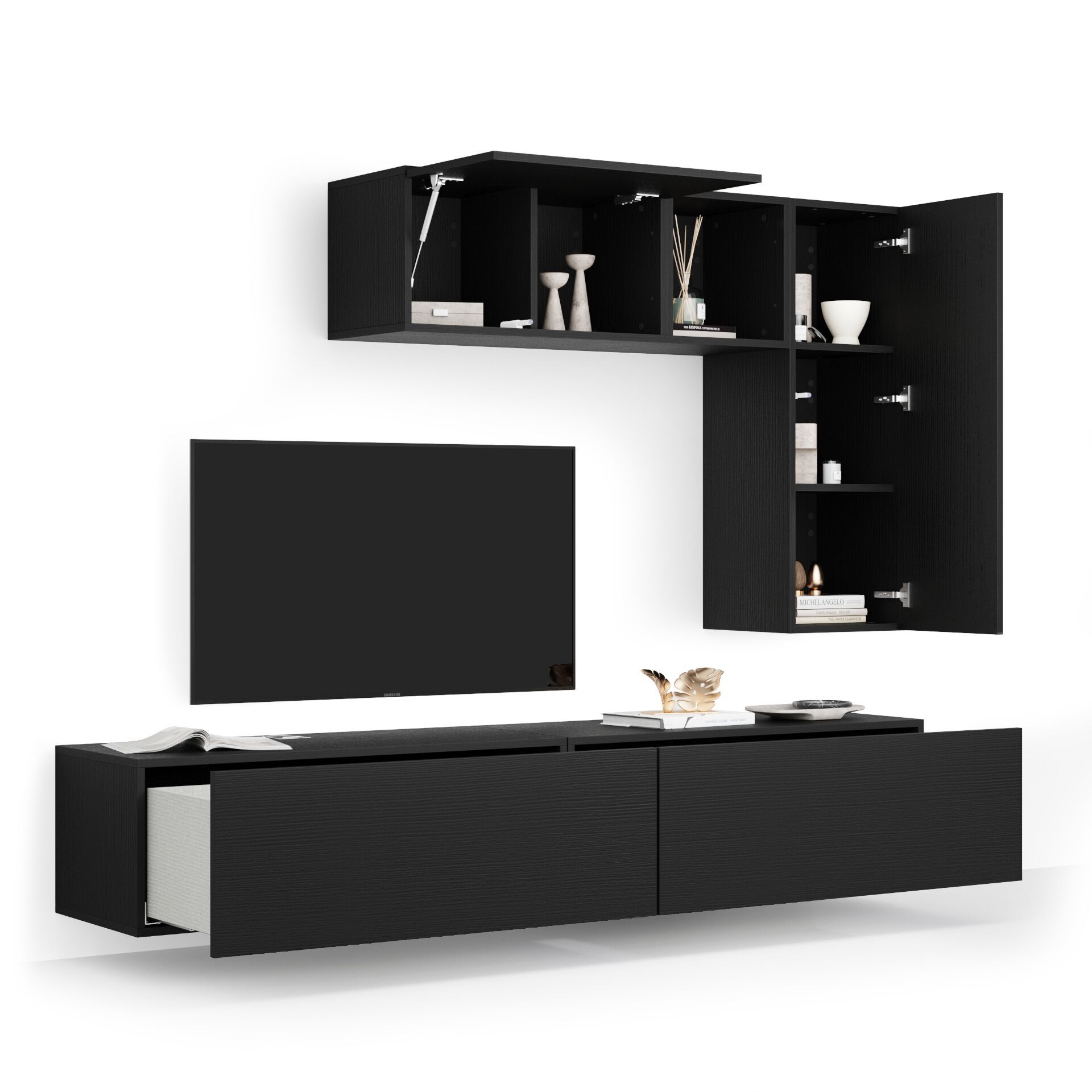 Модульная оборудованная стена установленная стеной в меламинированном Mobili Fiver Easy ARCH-00044646 - Вид №50