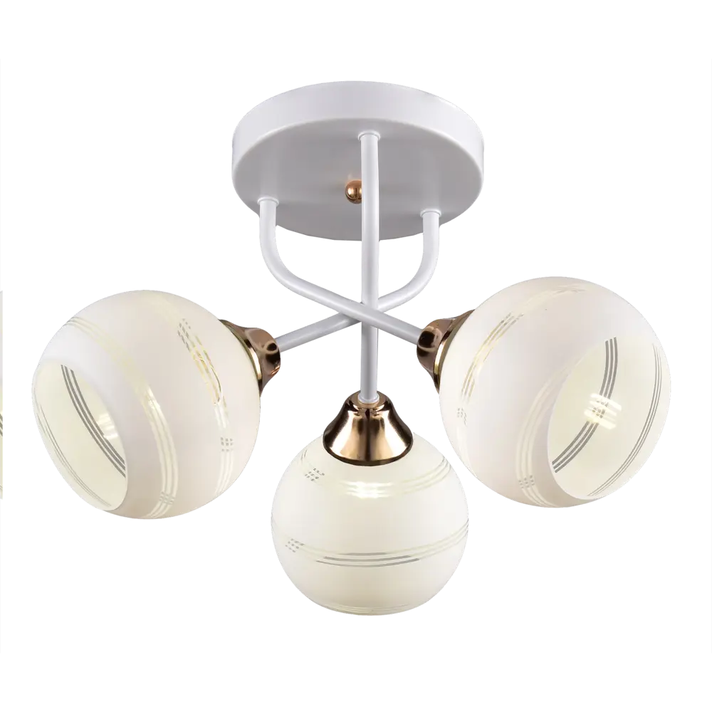 Люстра потолочная Люцерна КС30089/3C, 3 лампы, 9 м², цвет белый КЛЮЧНИК STLM-2022436