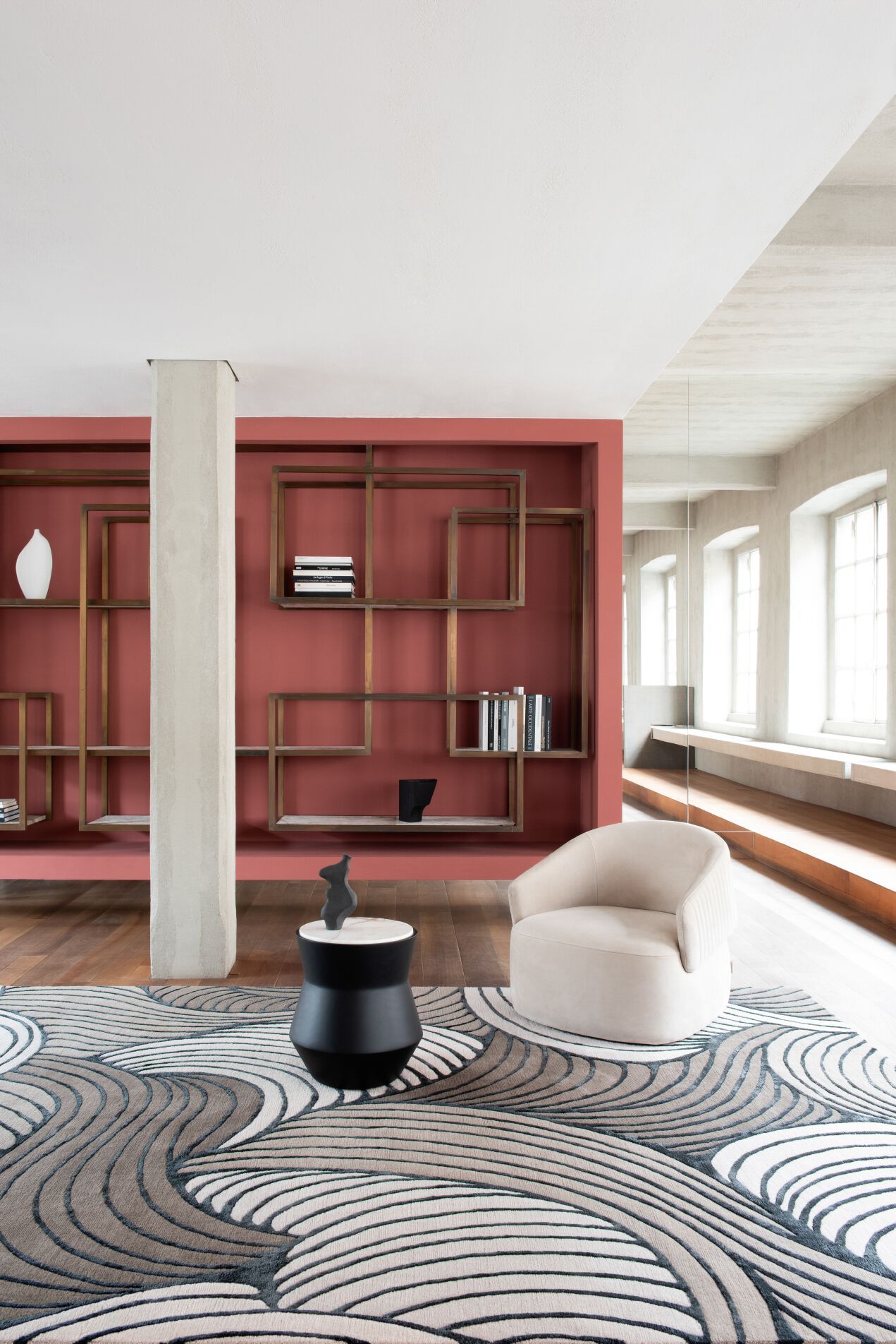 Прямоугольный ковер ручной работы из шерсти Tapis Rouge космический обман ARCH-00078410 - Вид №2