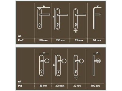 Металлическая оконная ручка на пластине Dauby Pure® ARCH-00043202 - Вид №1