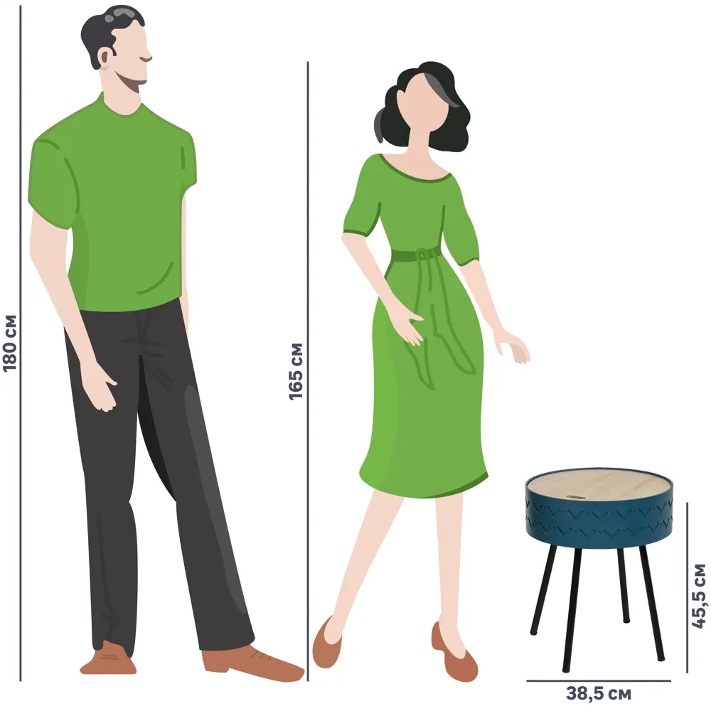Столик журнальный «Shiro» цвет синий Atmosphera STLM-2163650 - Вид №6