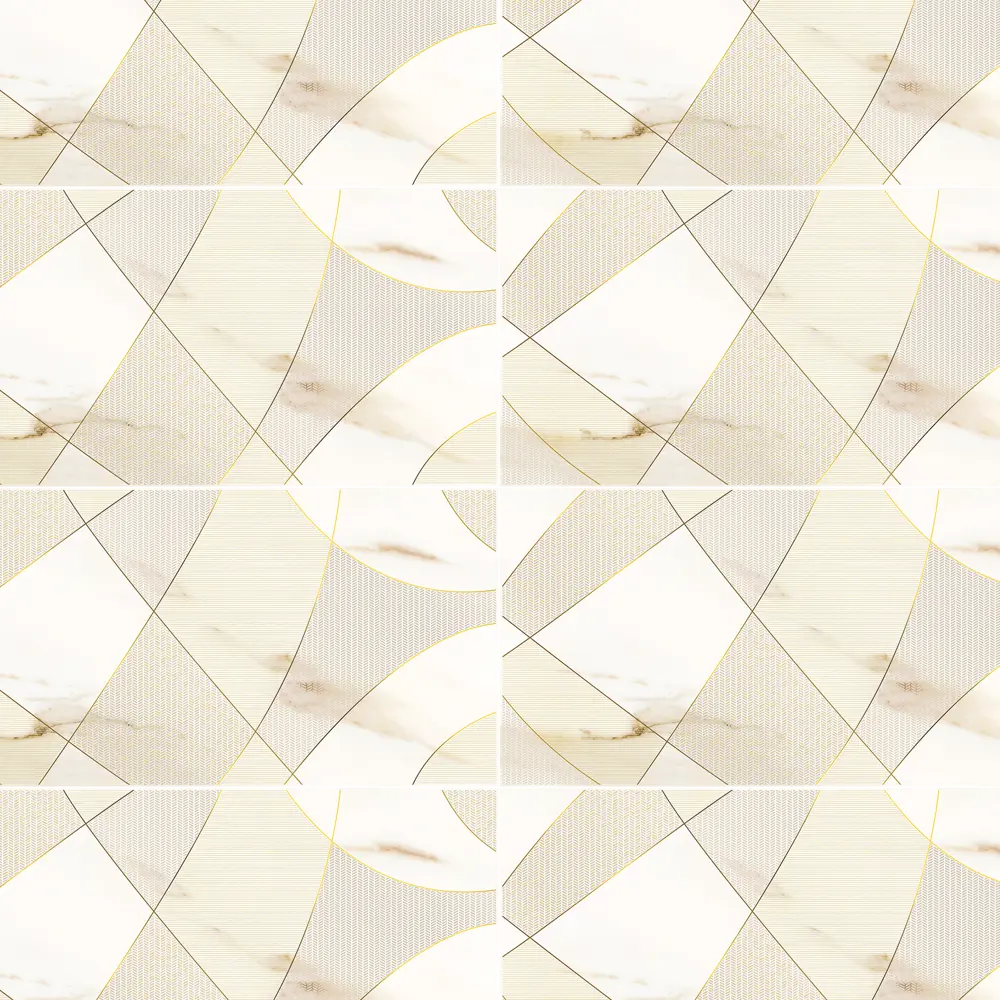 Декор настенный Azori Calacatta Royal Geometria 31.5x63 см матовый мрамор цвет белый геометрия STLM-2194803 - Вид №1
