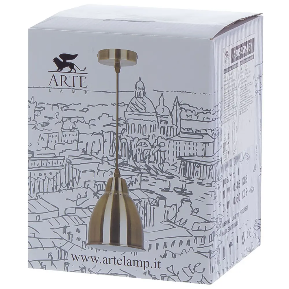 Светильник подвесной Braccio 1 лампа 3 м2 цвет серый Arte Lamp STLM-2119524 - Вид №9