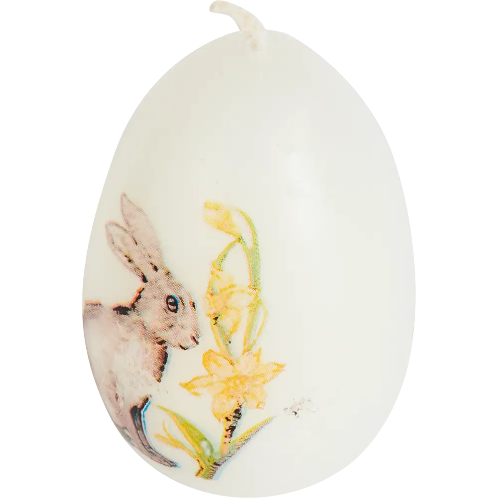 Свеча парафиновая Яйцо-3 малое с декором белое 5,5 см EVIS STLM-2045801