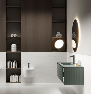 Подвесной умывальник с ящиками