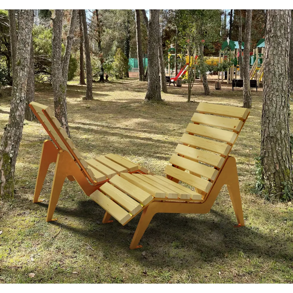 Шезлонг Punto design Aria 120х70х104 см сталь/дерево бежевый STLM-2152786