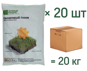 90687124 Семена газона СОЛНЕЧНЫЙ 1 кг х 20 шт (20 кг) STLM-0338164 ЗЕЛЕНЫЙ КОВЕР