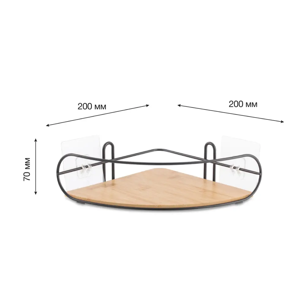 Полка для душа Lemer Nice угловая 1 ярус цвет дерево/черный STLM-2129523 - Вид №1