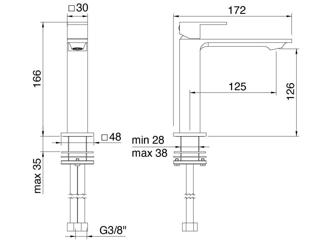 Смеситель для раковины из латуни Rubinetterie Treemme Q30 ARCH-00067091 - Вид №5