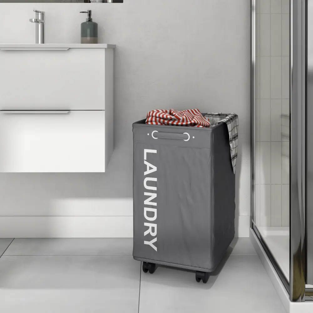 Корзина для белья Sensea Hamper 72 л цвет темно-серый STLM-2040541 - Вид №11