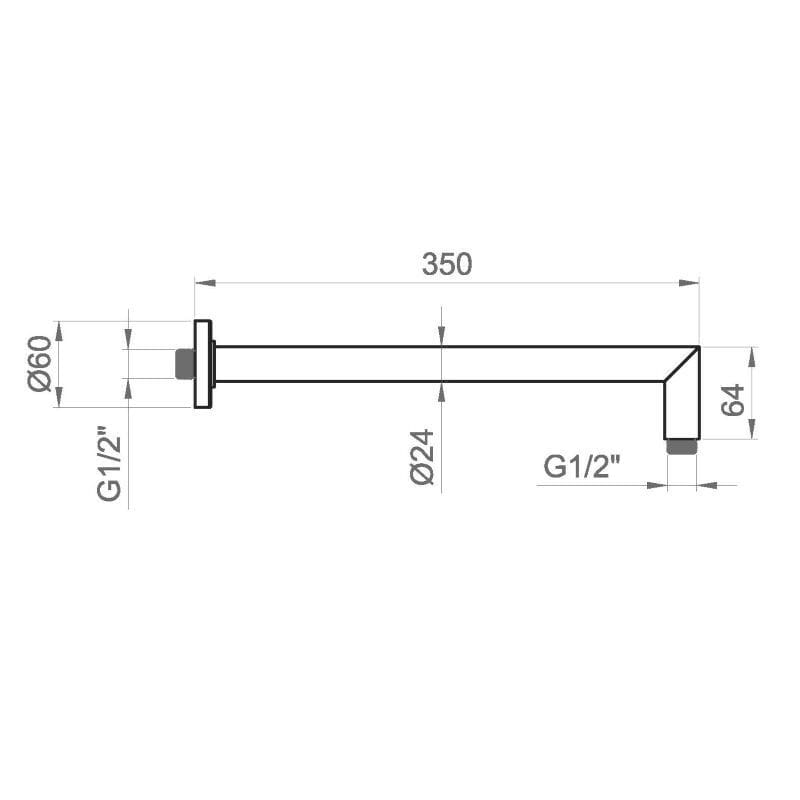 Матовая черная металлическая душевая головка и ручной душ Ercos круглый ARCH-00018738 - Вид №1