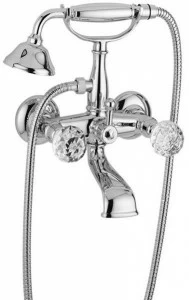 Rubinetteria Giulini Настенный смеситель для ванны с ручным душем Odessa crystal F3900/s
