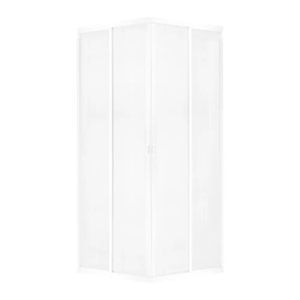 Душевая ширма Metakam квадратный 80х80 см белый профиль матовое стекло раздвижной Без серии STLM-2147494