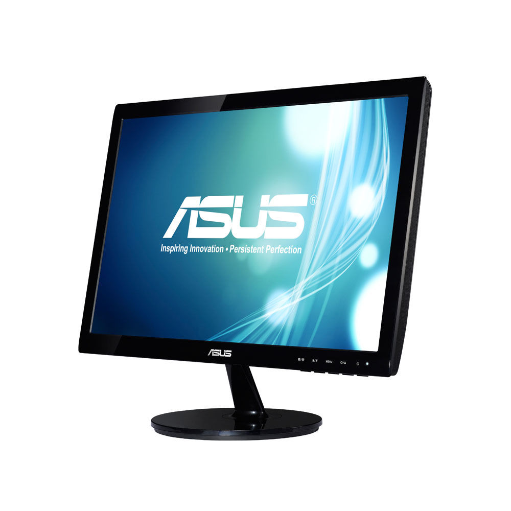 VS197DE, 90LMF1001T02201C-, 90LMF1301T02201C- vs197de 18.5" wide led monitor, 16:9, 1366 x 768, 5ms, 200 cd/m2 , 50 m :1, 90°(h), 65°(v), d-sub, kensington lock, slim design, vesa 75x75 mm, energy star®, black ASUS Santreyd  - Вид №1