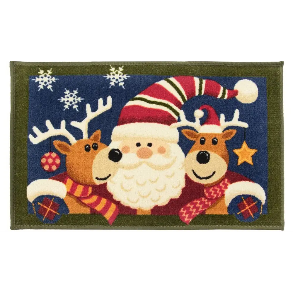 Коврик Дед Мороз и олени 40x60 см нейлон цвет мультиколор CTIM STLM-2056849