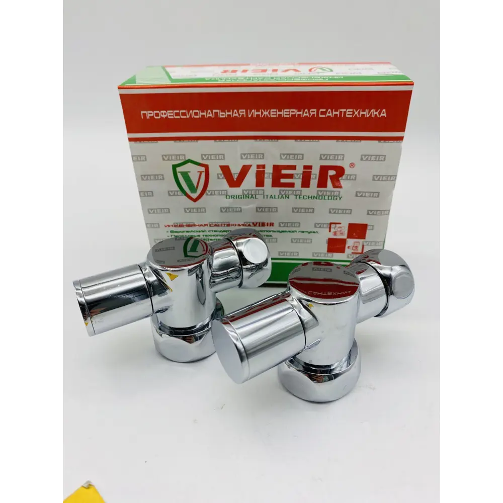 Кран для полотенцесушителя угловой Vieir 2000000301884 3/4"x1" ВР латунь 2 шт