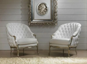 Vismara Design Стеганое кожаное кресло с подлокотниками Classic