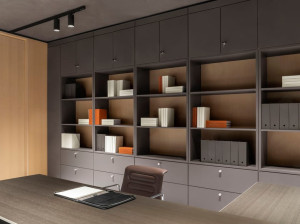 Высокий модульный офисный шкаф с ящиками