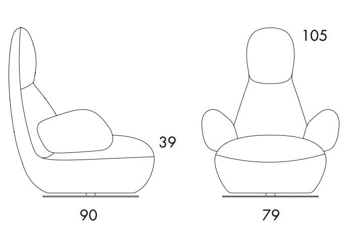 Вращающееся кресло с подлокотниками Bla Station Oppo ARCH-00067713 - Вид №13