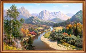 93878551 Картина на холсте Осень в горах, 68х108 см STLM-0602094 РУССКАЯ КОЛЛЕКЦИЯ